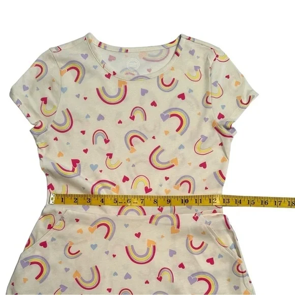 Wonder Nation Multicolor Rainbow Summer Play Dress Size Large 10-12 Pockets NWT - Picture 11 of 14